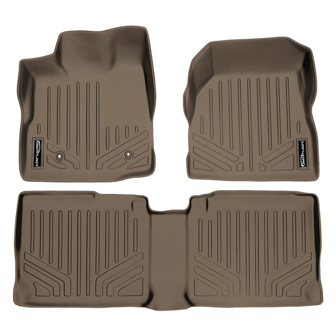 Floor Mats 2 Row Liner Set Tan <br> 10-11 Chevrolet Equinox10-11 GMC Terrain