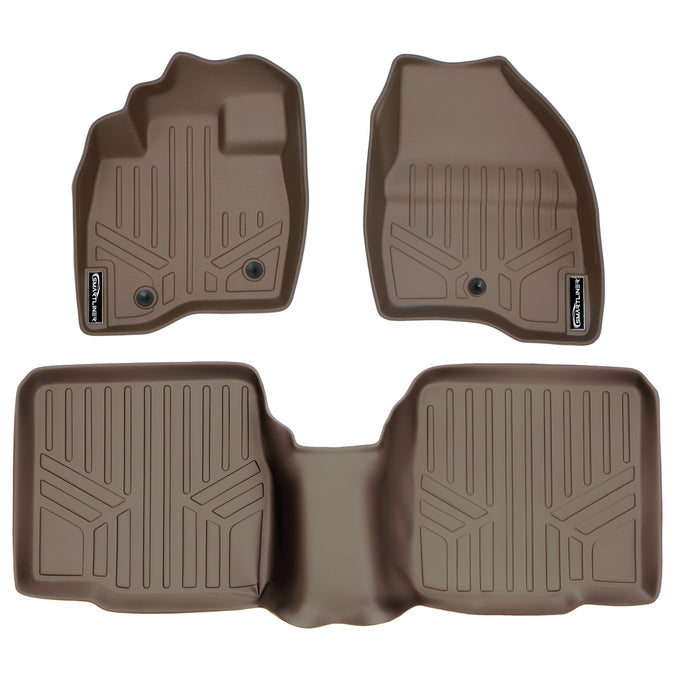 Floor Mats 2 Row Liner Set Tan <br> 17-19 Ford Explorer