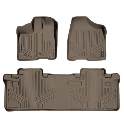 Floor Mats 2 Row Liner Set Tan <br> 11-12 Toyota Sienna (8 Passenger)