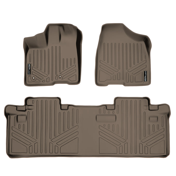 Floor Mats 2 Row Liner Set Tan <br> 11-12 Toyota Sienna (8 Passenger)
