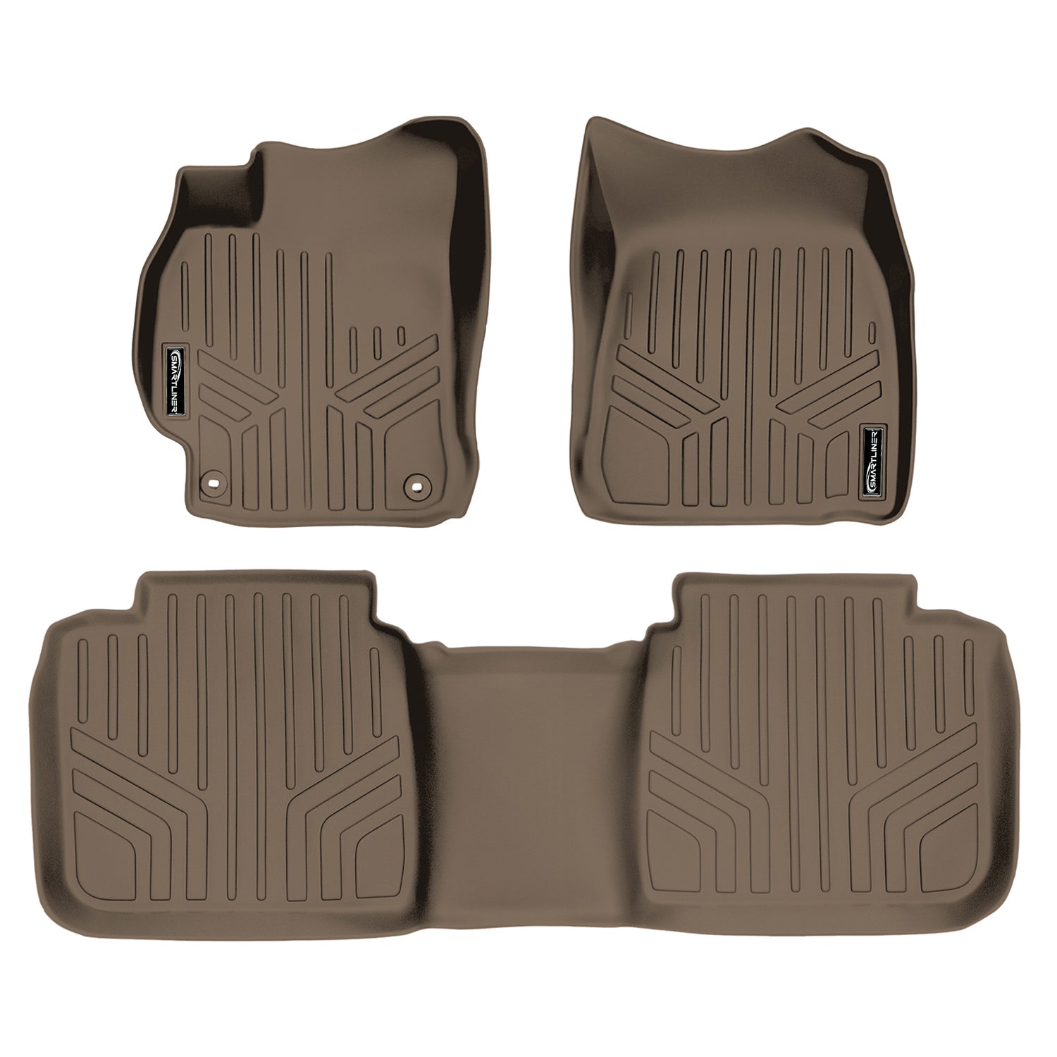 Floor Mats 2 Row Liner Set Tan <br> 12-15 Toyota Camry