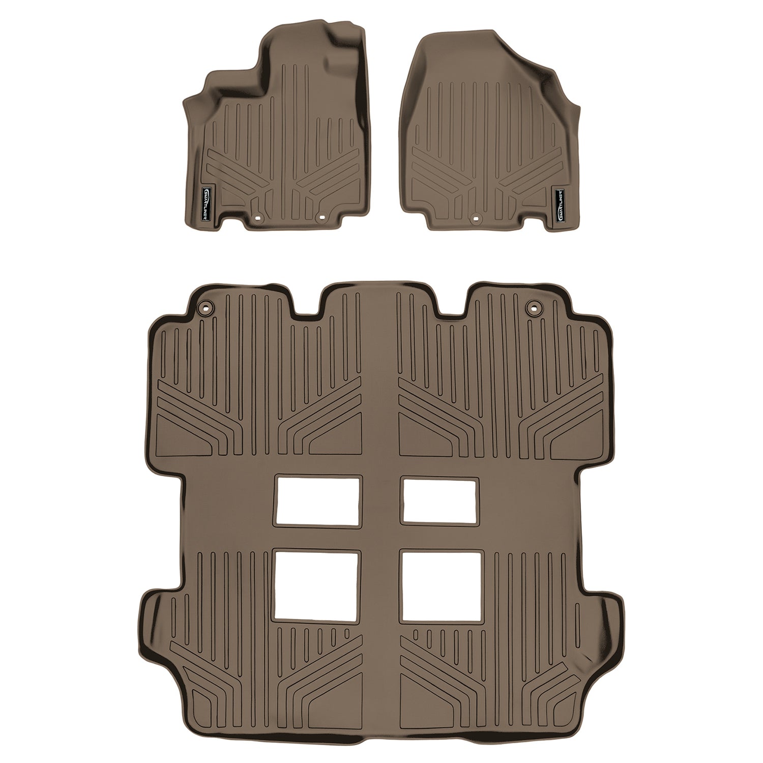 Floor Mats 3 Row Liner Set Tan <br> 11-17 Honda Odyssey