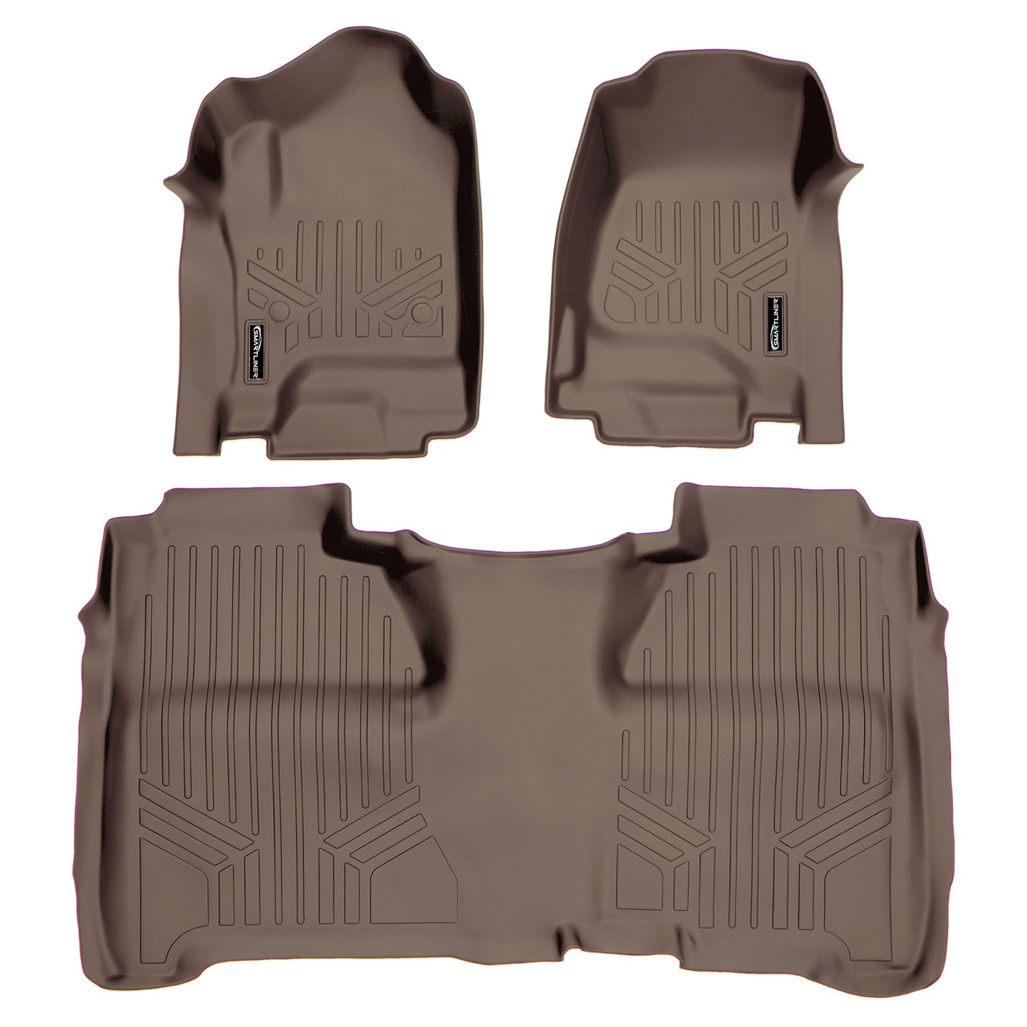 Floor Mats 2 Row Liner Set Tan <br> 14¨C19 Chevy/GMC 1500¨C3500 HD Crew Cab
