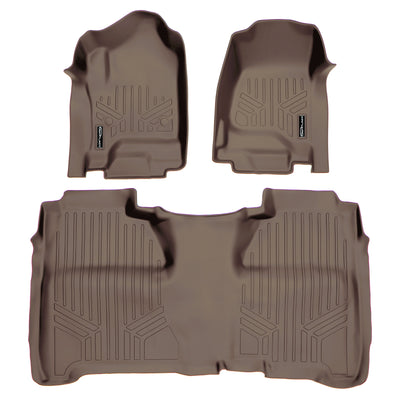 Floor Mats 2 Row Liner Set Tan <br> 14¨C19 Chevy/GMC 1500¨C3500 HD Crew Cab
