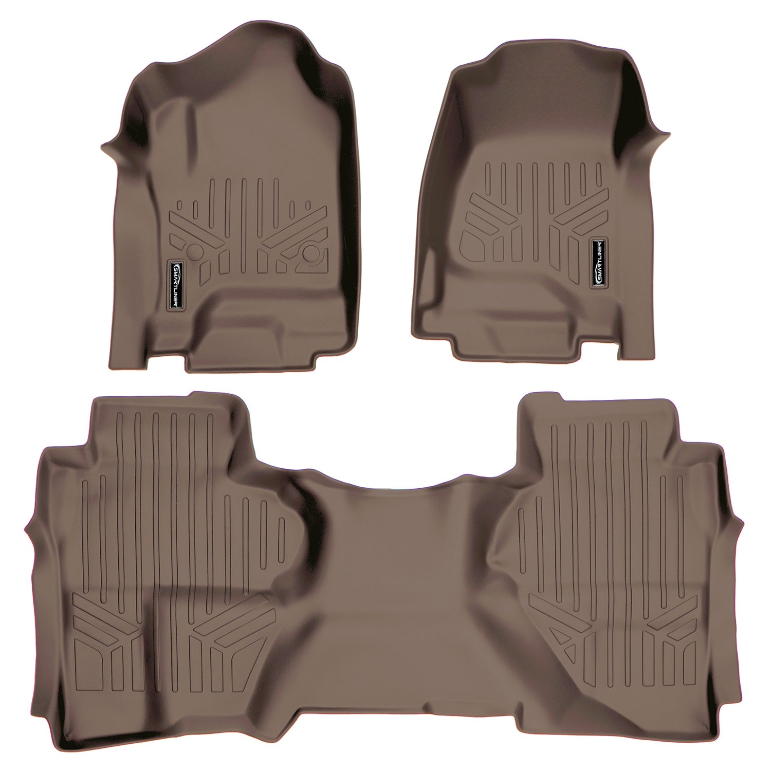 Floor Mats 2 Row Liner Set Tan <br> 14¨C19 Chevy/GMC 1500¨C3500 HD