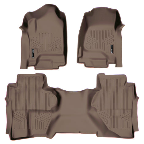 Floor Mats 2 Row Liner Set Tan <br> 14¨C19 Chevy/GMC 1500¨C3500 HD