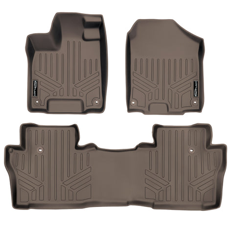 Floor Mats 2 Row Liner Set Tan <br> 16-22 Honda Pilot