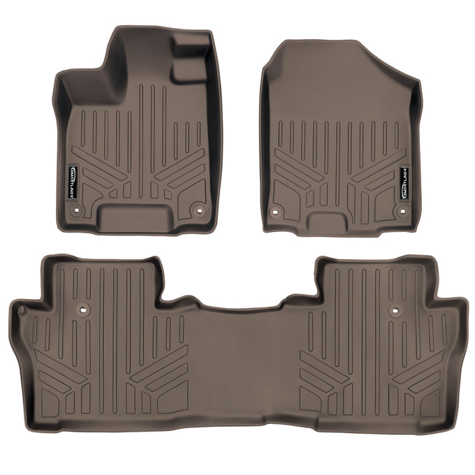 Floor Mats 2 Row Liner Set Tan <br> 16-22 Honda Pilot
