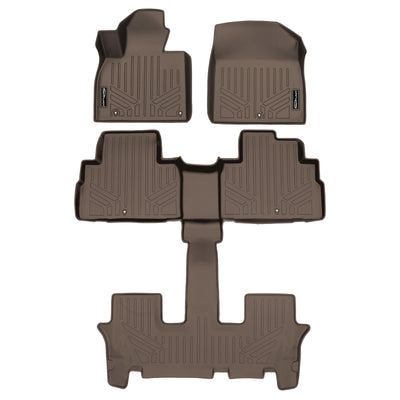 Tan 3 Row Floor Liner <br> 20-23 Kia Telluride