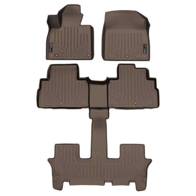 Tan 3 Row Floor Liner <br> 20-23 Kia Telluride