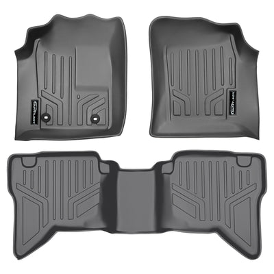 Floor Mats 2 Row Liner Set Grey <br> 12-14 Hilux Vigo