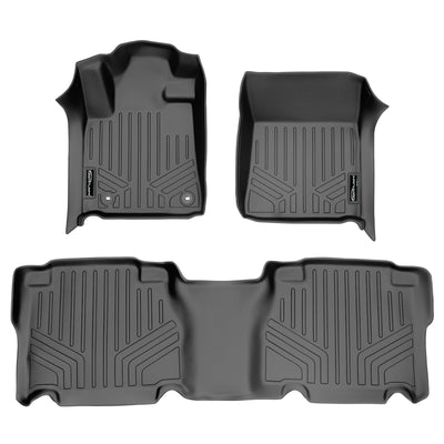 Floor Mats 2 Row Liner Set Grey <br> 12-13 Toyota Tundra CrewMax Cab
