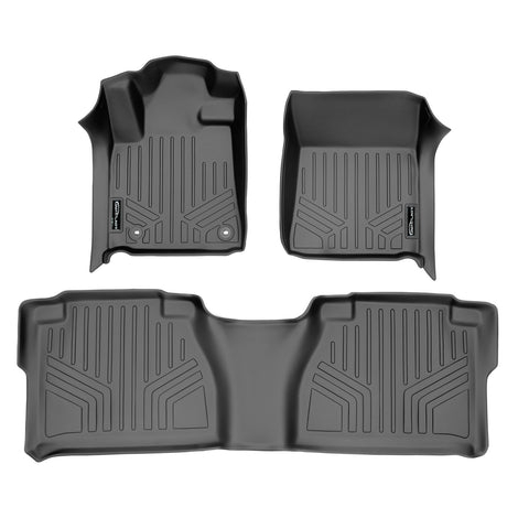 Floor Mats 2 Row Liner Set Grey <br> 12-13 Toyota Tundra Double Cab
