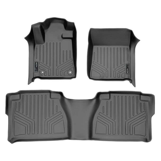 Floor Mats 2 Row Liner Set Grey <br> 12-13 Toyota Tundra Double Cab