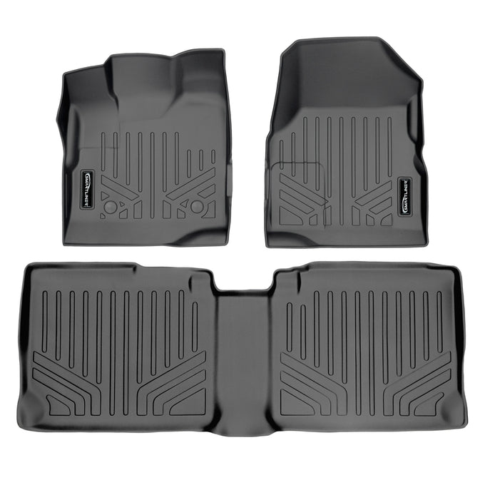 Floor Mats 2 Row Liner Set Grey <br> 11-17 Chevrolet Equinox11-17 GMC Terrain