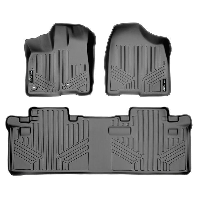 Floor Mats 2 Row Liner Set Grey <br> 13-20 Toyota Sienna (8 Passenger)