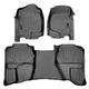 Floor Mats 2 Row Liner Set Grey <br> 07¨C13 Chevy/GMC 1500¨C3500 Ext Cab