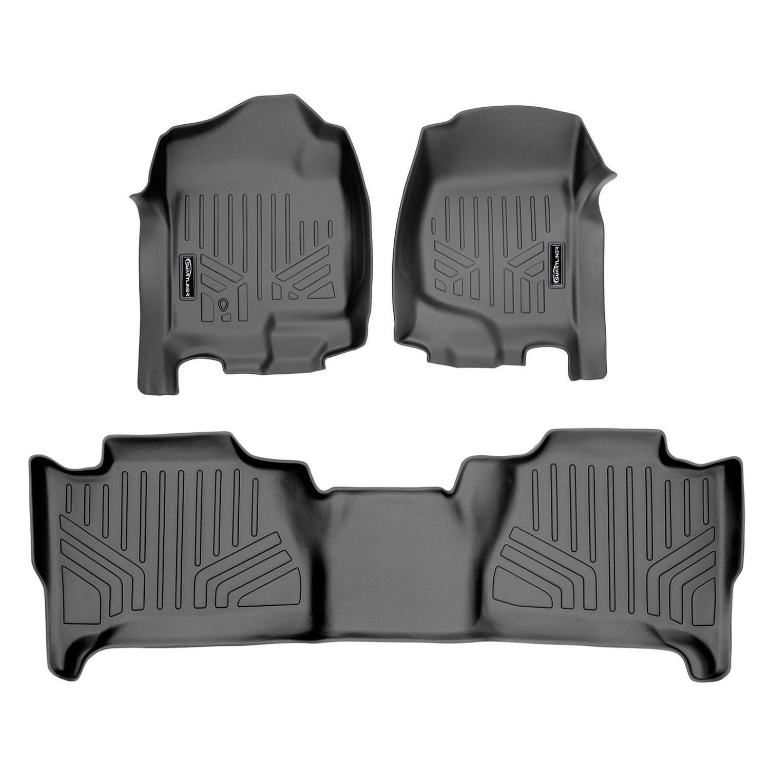 Floor Mats 2 Row Liner Set Grey <br> 07-14 Cadillac Escalade