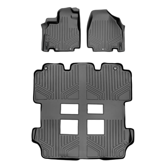 Floor Mats 3 Row Liner Set Grey <br> 11-17 Honda Odyssey<br/>