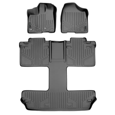 Floor Mats 3 Row Liner Set Grey <br> 13-20 Toyota Sienna (7 Passenger)