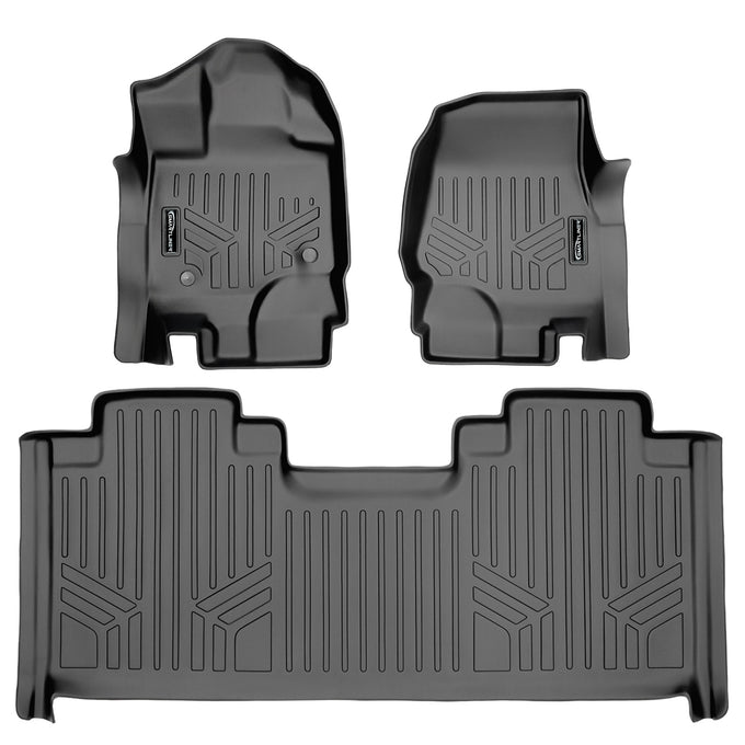 Floor Mats 2 Row Liner Set Grey <br> 15-22 Ford F-150 SuperCab