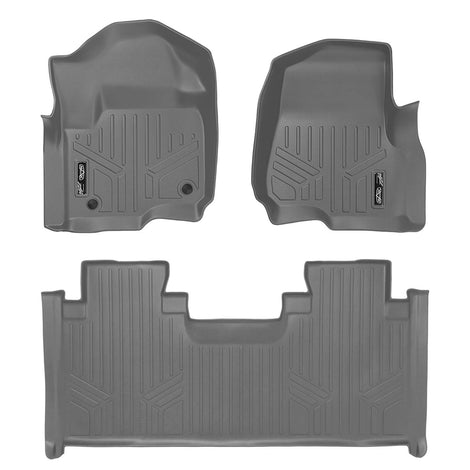 Floor Mats 2 Row Liner Set Grey <br> 17¨C22 Ford F-250/350 SD SuperCab w/ Front Bench