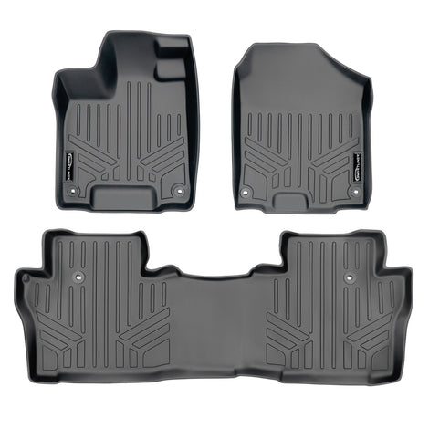 Floor Mats 2 Row Liner Set Grey <br> 16-22 Honda Pilot