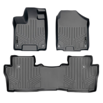 Floor Mats 2 Row Liner Set Grey <br> 16-22 Honda Pilot