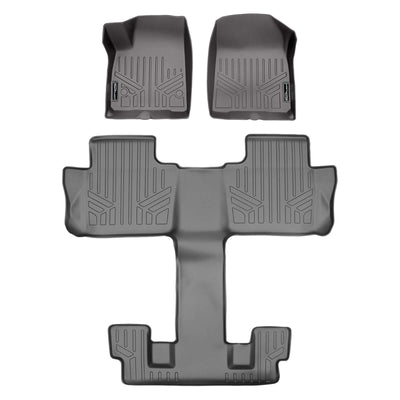 Floor Mats 3 Row Liner Set Grey <br> 20 Cadillac XT6 with Bucket Seats