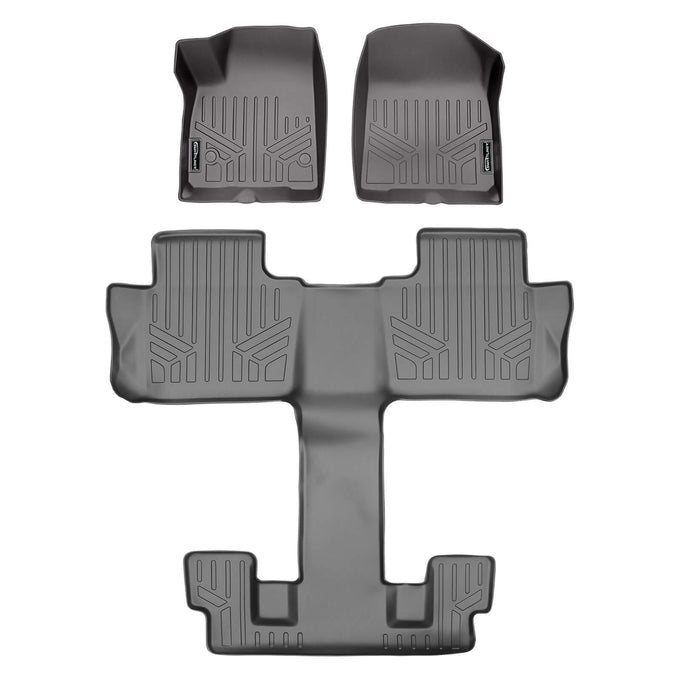 Floor Mats 3 Row Liner Set Grey <br> 20 Cadillac XT6 with Bucket Seats