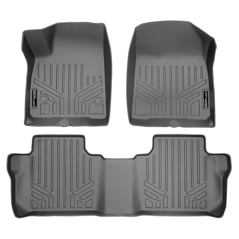 Floor Mats 2 Row Liner Set Grey <br> 17-21 GMC Acadia with Bench Seats