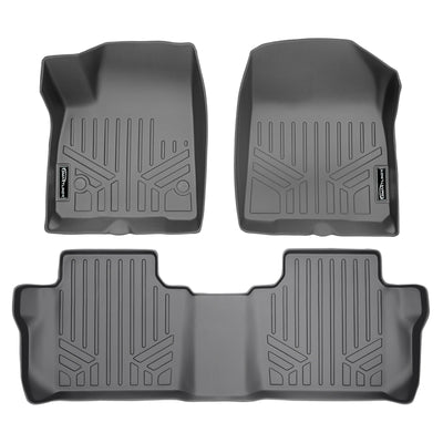 Floor Mats 2 Row Liner Set Grey <br> 17-21 GMC Acadia with Bench Seats