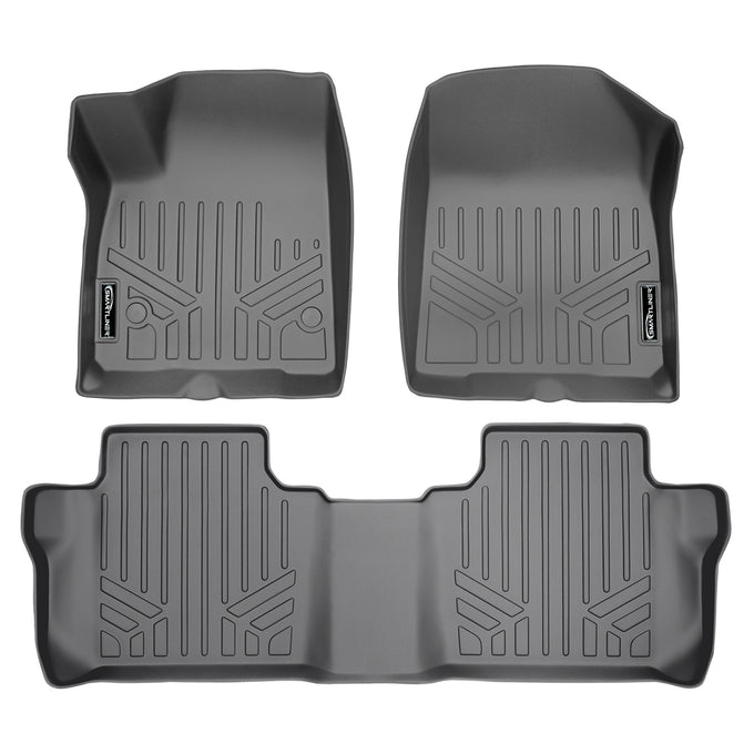 Floor Mats 2 Row Liner Set Grey <br> 17-21 GMC Acadia with Bench Seats