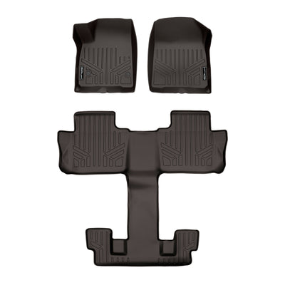 Floor Mats 3 Row Liner Set Cocoa <br> 17-21 GMC Acadia with Bucket Seats