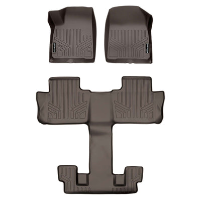 Floor Mats 3 Row Liner Set Cocoa <br> 20 Cadillac XT6 with Bucket Seats