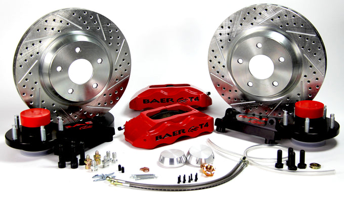 13in. Track4 Front Brake Kit, Red, SDZ, Std. Studs<br>65-69 Ford Mustang, Fairlane, Falcon, Cougar