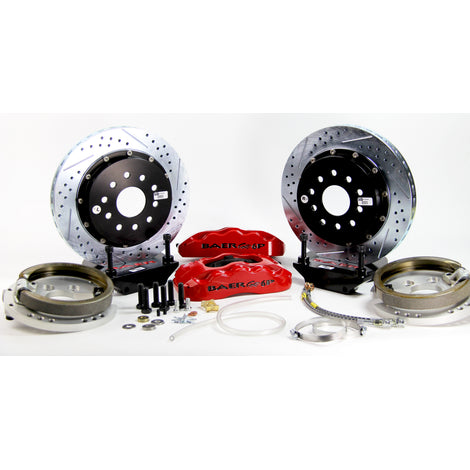 13in. Pro+ Rear Brake Kit, Silver, SDZ<br>65-66 Ford Mustang 8/9in Small Bearing