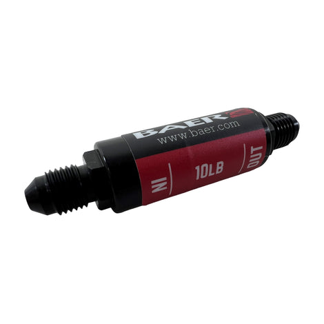 Pressure Residual Valve - 10LB, -3AN Fittings<br>Billet Aluminum, Black Anodized Finish