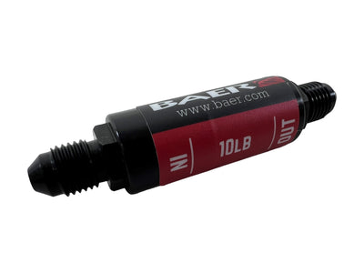 Pressure Residual Valve - 10LB, -3AN Fittings<br>Billet Aluminum, Black Anodized Finish
