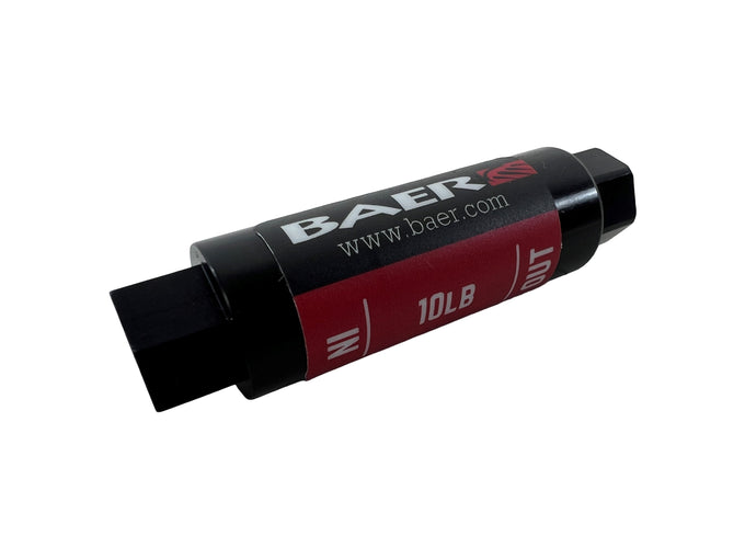 Pressure Residual Valve - 10LB, 3/8 IFF Fittings<br>Billet Aluminum, Black Anodized Finish