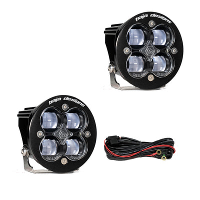 Squadron-R SAE LED Auxiliary Light Pod Pair <br> Length 3.07in X Depth 2.77 in X Height 3.07 in
