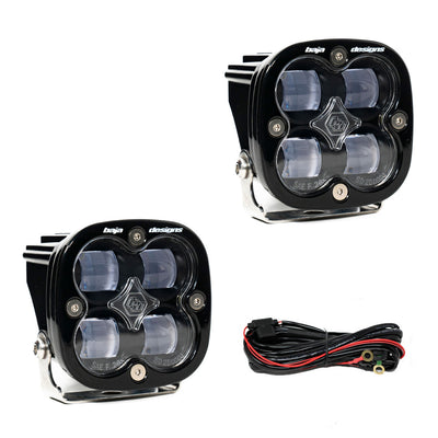 Squadron SAE LED Auxiliary Light Pod Pair <br> Length 3.07in X Depth 2.77in X Height 3.07in