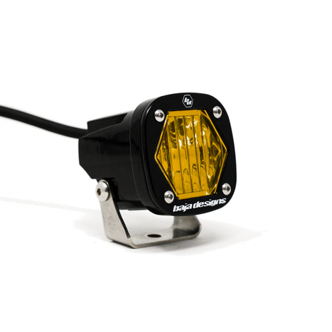 S1 Amber Wide Cornering LED Light Pod <br> Length 2.1in X Depth 2.1in X Height 2.1in