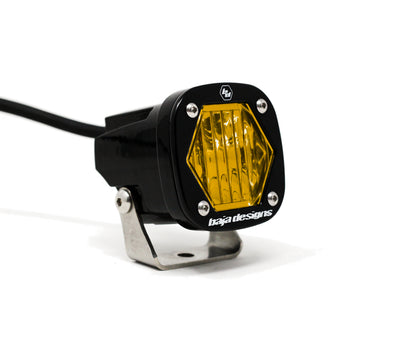 S1 Amber Wide Cornering LED Light Pod <br> Length 2.1in X Depth 2.1in X Height 2.1in