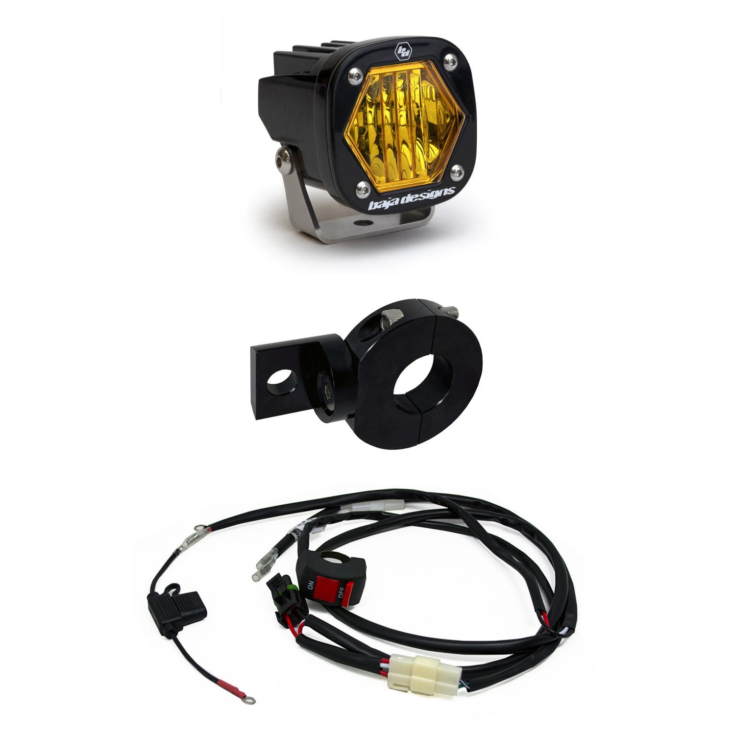 S1 Wide Cornering Electric Start Pit Bike LED Light <br> Length 2.1in X Depth 2.1in X Height 2.1in
