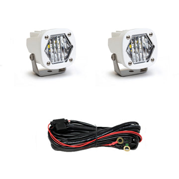 LED Light Pod S1 Wide Cornering White Pair <br> Length 2.1in X Depth 2.1in X Height 2.1in