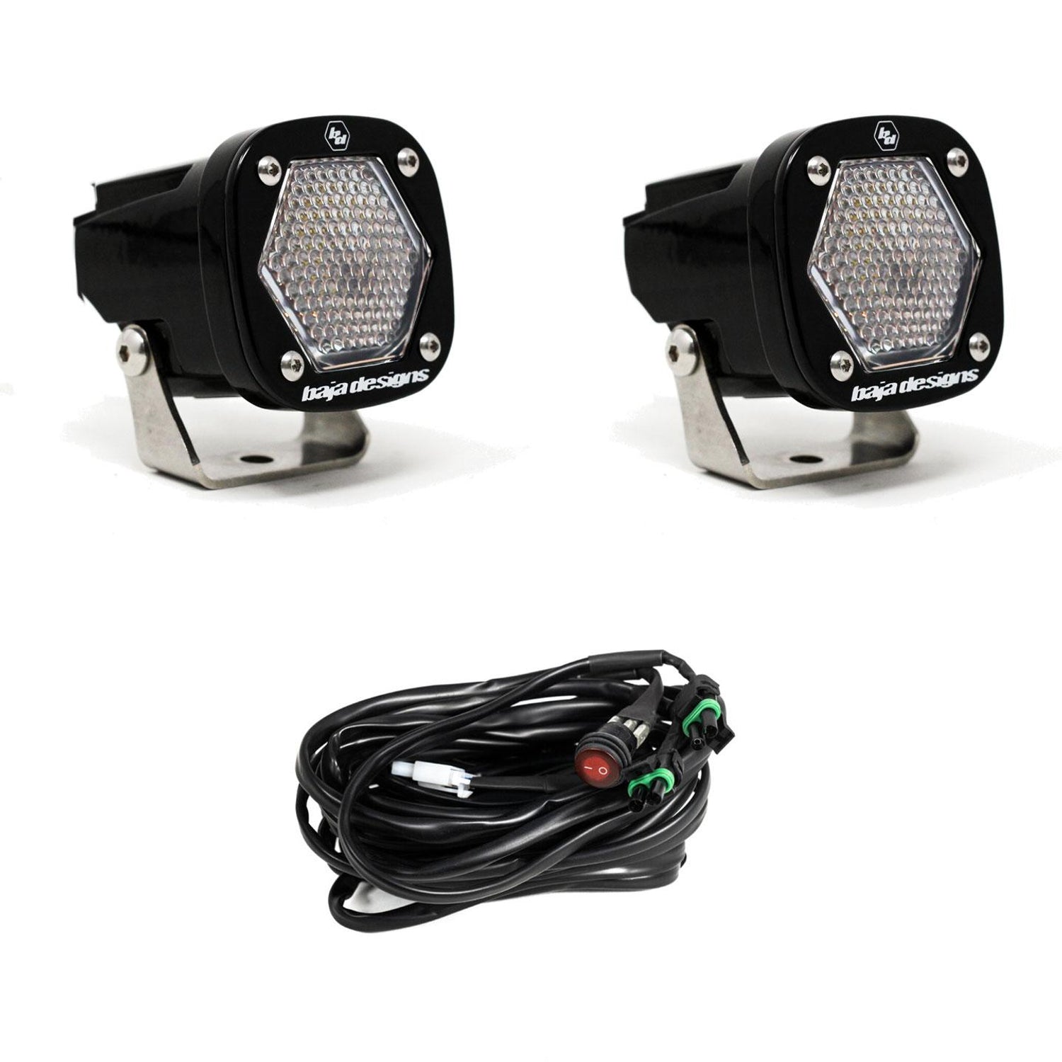 S1 Work/Scene LED Light w/ Mounting Bracket Pair <br> Length 2.1in X Depth 2.1in X Height 2.1in