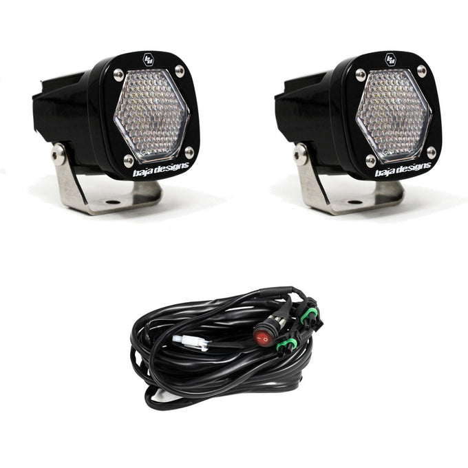 S1 Work/Scene LED Light w/ Mounting Bracket Pair <br> Length 2.1in X Depth 2.1in X Height 2.1in