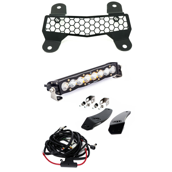 S8 10 Inch Grille Mount Light Bar Kit w/Facia <br> 18-20 Textron / Arctic Cat Wildcat XX LTD