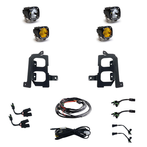 S1 Dual Fog Pocket Light Kit <br> 20-23 GMC Sierra 2500 3500 HD